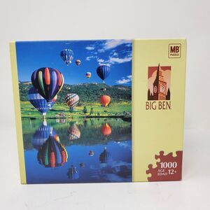 Jig Saw Puzzle Milton Bradley Big Ben Hot Air Balloons 1000 Piece